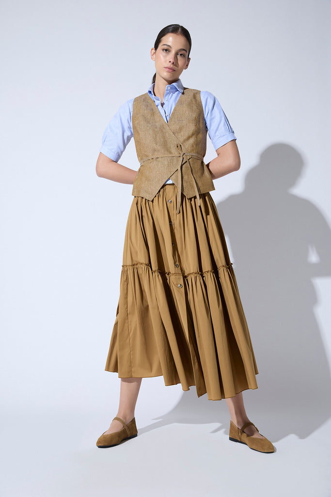 Gilet Octavia Lino Formentera Tostado