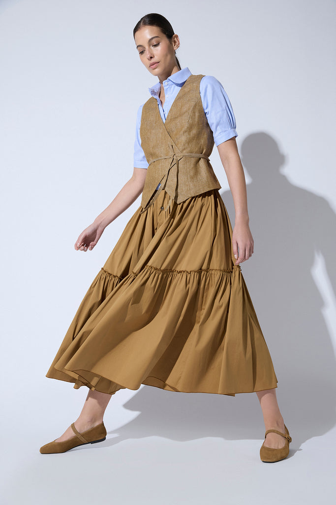 Gilet Octavia Lino Formentera Tostado