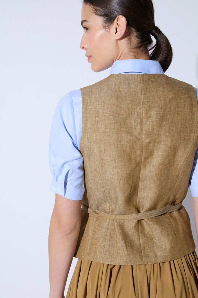 Gilet Octavia Lino Formentera Tostado