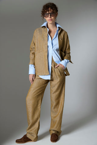 Chaqueta Pintora Lino Formentera Tostado