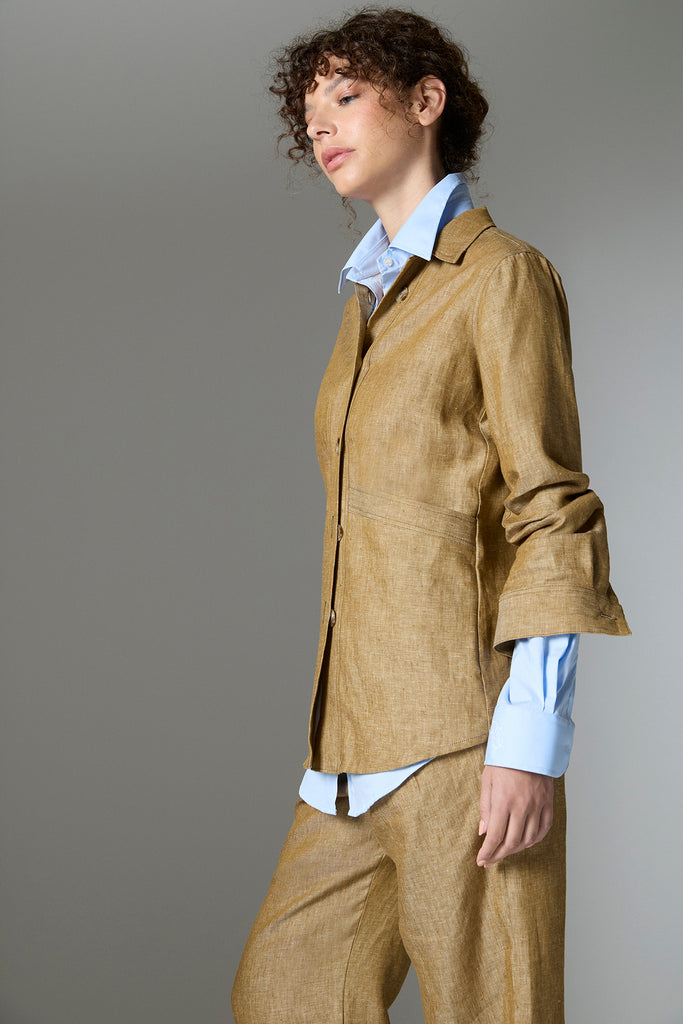 Chaqueta Pintora Lino Formentera Tostado