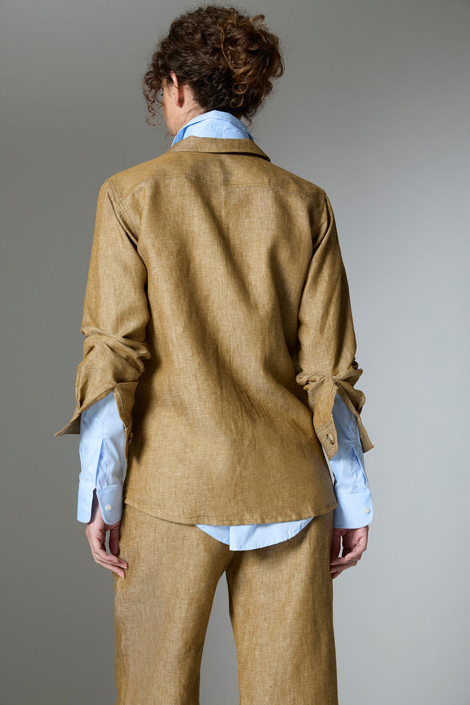 Chaqueta Pintora Lino Formentera Tostado