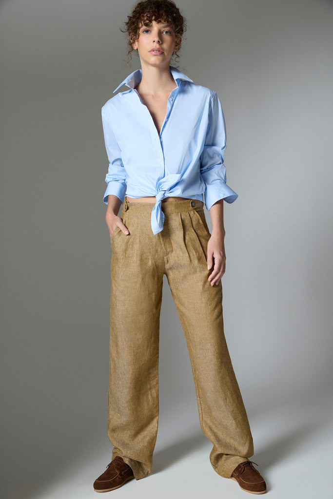 Pantalón George Lino Formentera Tostado