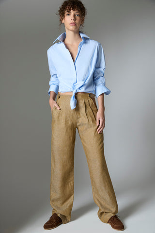 Pantalón George Lino Formentera Tostado