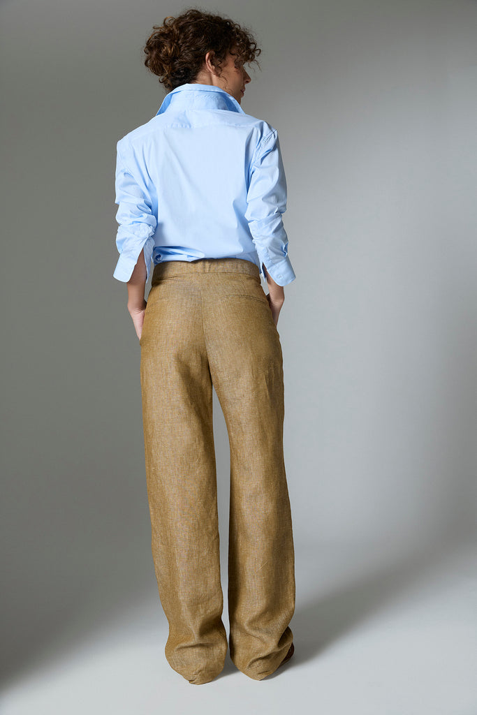 Pantalón George Lino Formentera Tostado