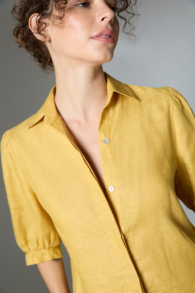 Blusa Inés Lino Mostaza