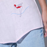 Camisa Henley Lino Rosado