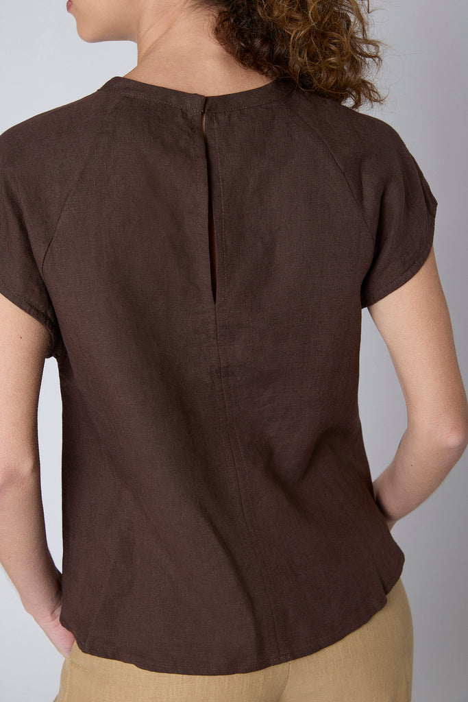 Top Alicia Lino Chocolate