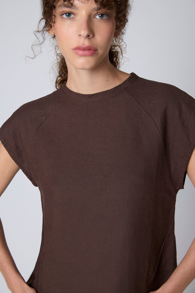 Top Alicia Lino Chocolate