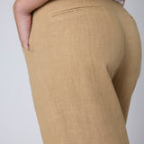 Pantalón Cristina Lino Stonewashed Camel