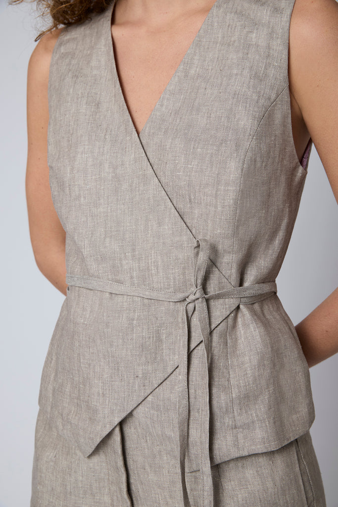 Gilet Octavia Lino Formentera Taupe