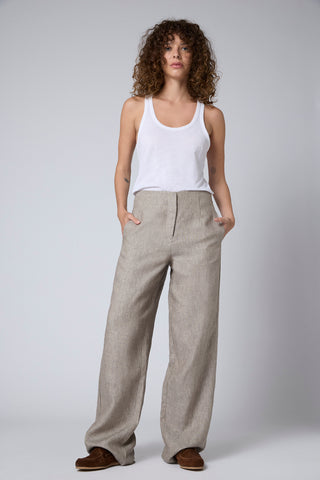 Pantalón Gala Lino Formentera Taupe