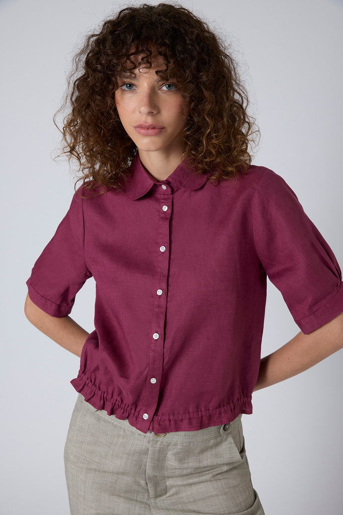 Blusa Mia Lino Carmenere