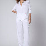 Camisa Henley Lino Blanca