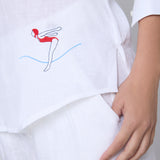 Camisa Henley Lino Blanca