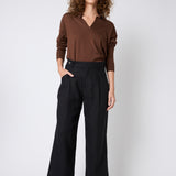 Sweater Cashmere Cuello Polo Chocolate