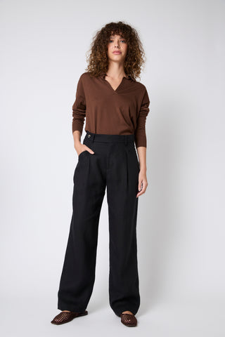 Sweater Cashmere Cuello Polo Chocolate