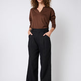 Sweater Cashmere Cuello Polo Chocolate