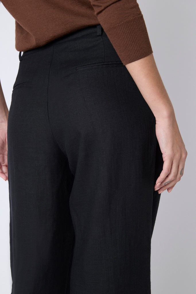 Pantalón Cristina Lino Stonewashed Negro