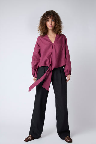 Blusa Eva Lino Carmenere