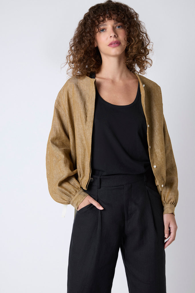 Chaqueta Canarias Lino Formentera Tostado