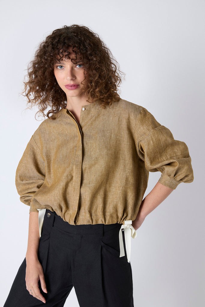 Chaqueta Canarias Lino Formentera Tostado