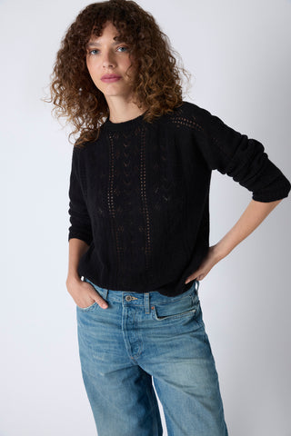 Sweater Cashmere Calado Negro
