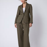 Blazer Sintra Lino Stonewashed Verde Militar