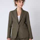 Blazer Sintra Lino Stonewashed Verde Militar