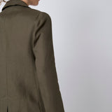 Blazer Sintra Lino Stonewashed Verde Militar