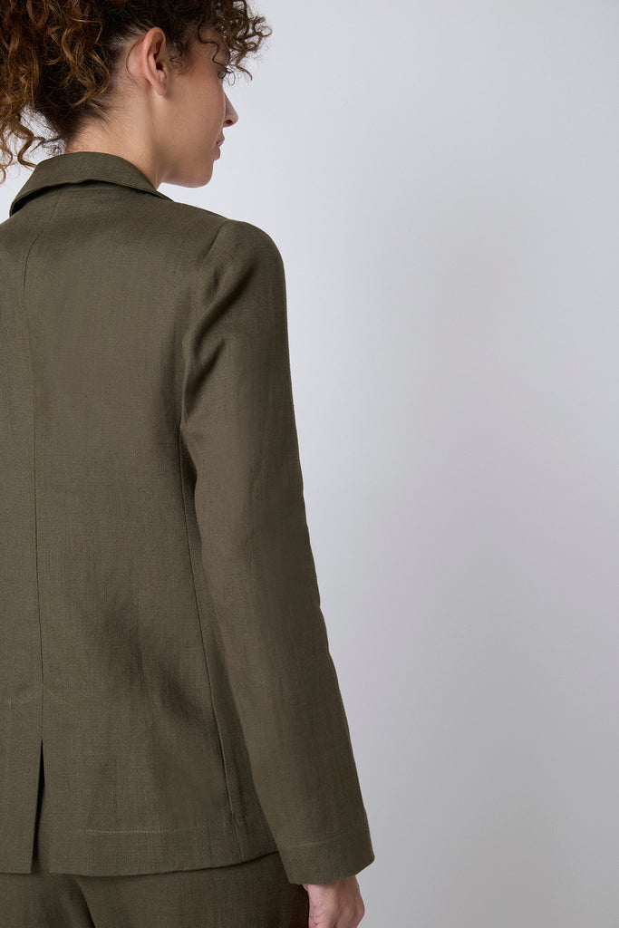 Blazer Sintra Lino Stonewashed Verde Militar