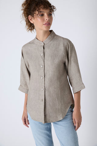 Camisa Valentina Lino Formentera Taupe