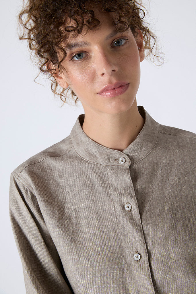 Camisa Valentina Lino Formentera Taupe