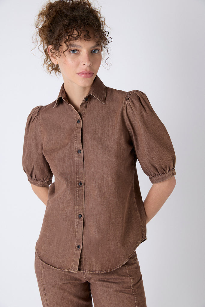 Blusa Inés Denim Chocolate