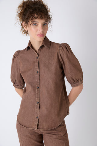 Blusa Inés Denim Chocolate