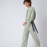 Chaqueta Canarias Lino Stonewashed Matcha