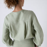 Chaqueta Canarias Lino Stonewashed Matcha
