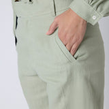 Pantalón Luna Lino Stonewashed Matcha