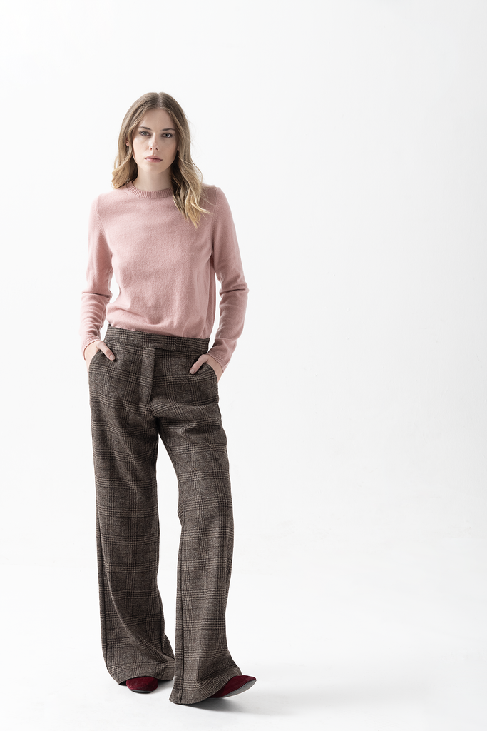 Sweater Cashmere Cuello Redondo Rosado