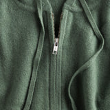 Hooded Zip Cashmere Matcha