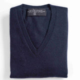 Sweater Cashmere Cuello V Azul Marino
