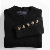 Sweater Yak Botones Manga Negro