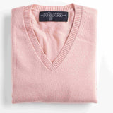 Sweater Cashmere Cuello V Rosado