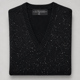 Sweater Cashmere Cuello V Negro Lentejuelas