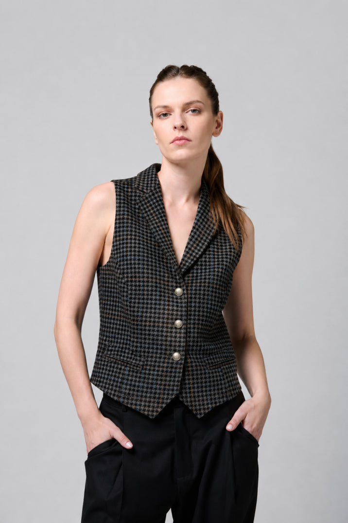 Gilet Oliver Lana Cuadrille Gris - XS