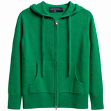 Hooded Zip Cashmere Verde
